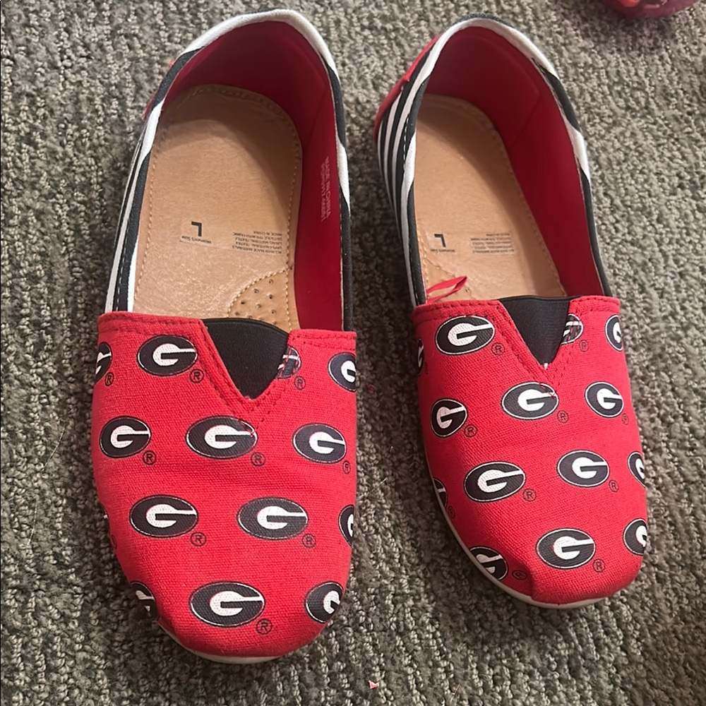 Georgia Bulldogs Red Slip-On Shoes Size Large